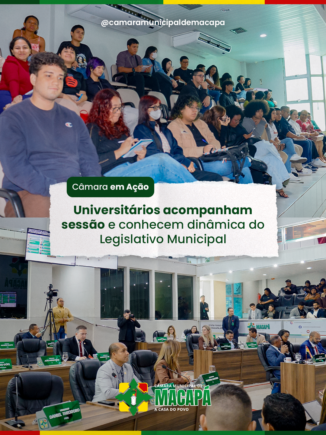 Universitários acompanham sessão e conhecem dinâmica do Legislativo Municipal