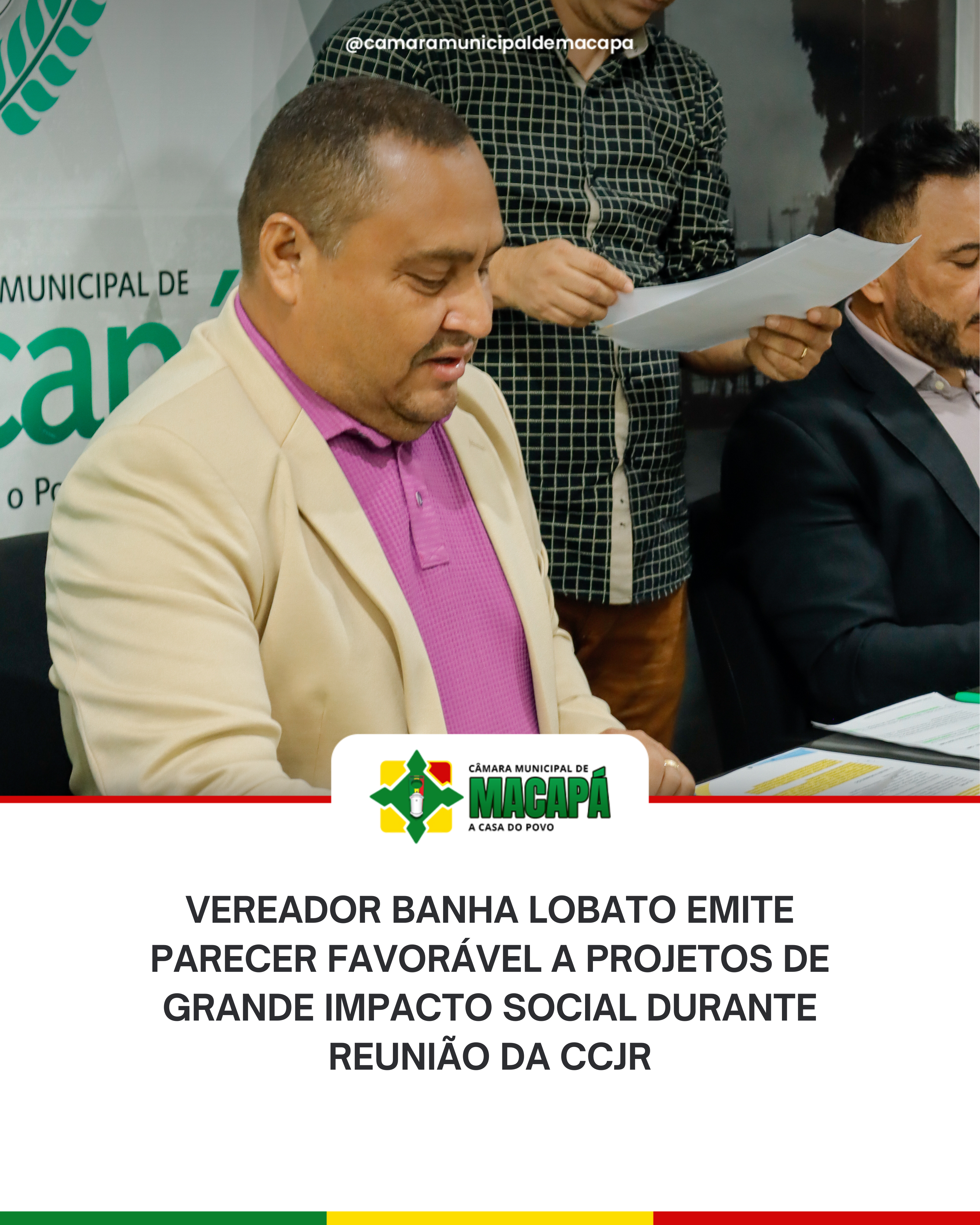 Vereador Banha Lobato emite parecer favorável a projetos de grande impacto social durante reunião da CCJR