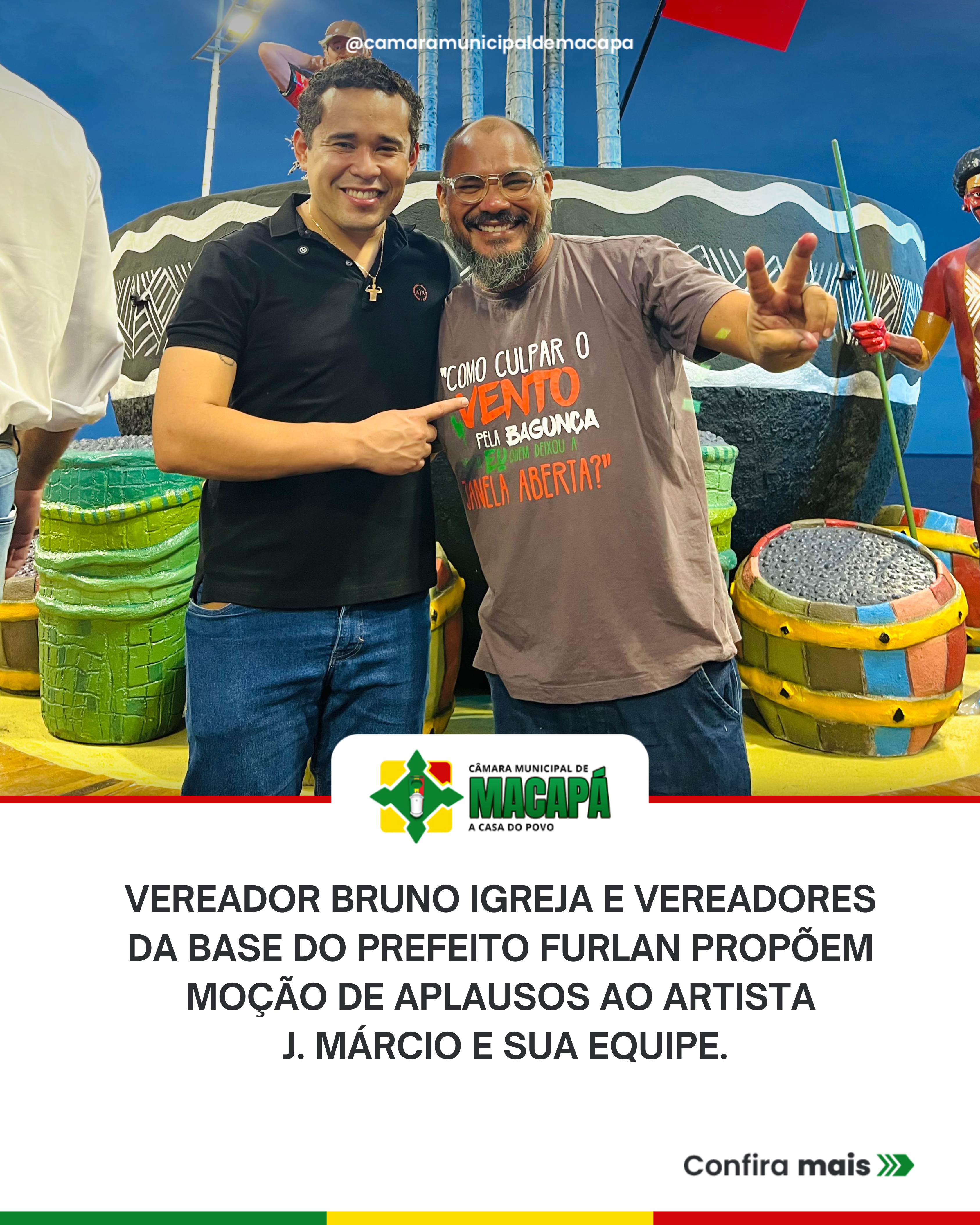 Vereador Bruno Igreja e vereadores da base do prefeito Furlan propõem Moção de Aplausos ao artista J. Márcio e sua equipe.