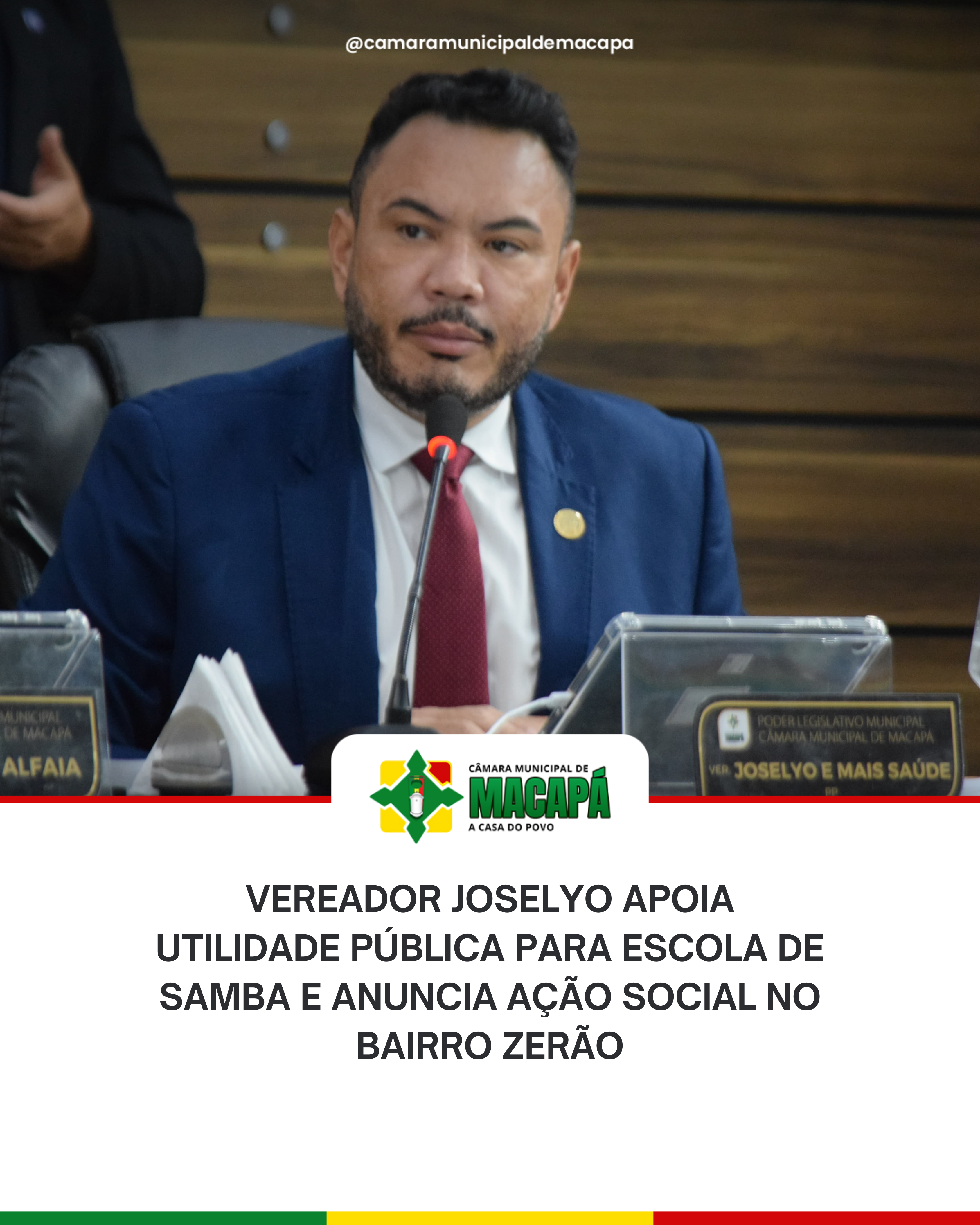 Vereador Joselyo apoia utilidade pública para escola de samba e anuncia ação social no bairro Zerão