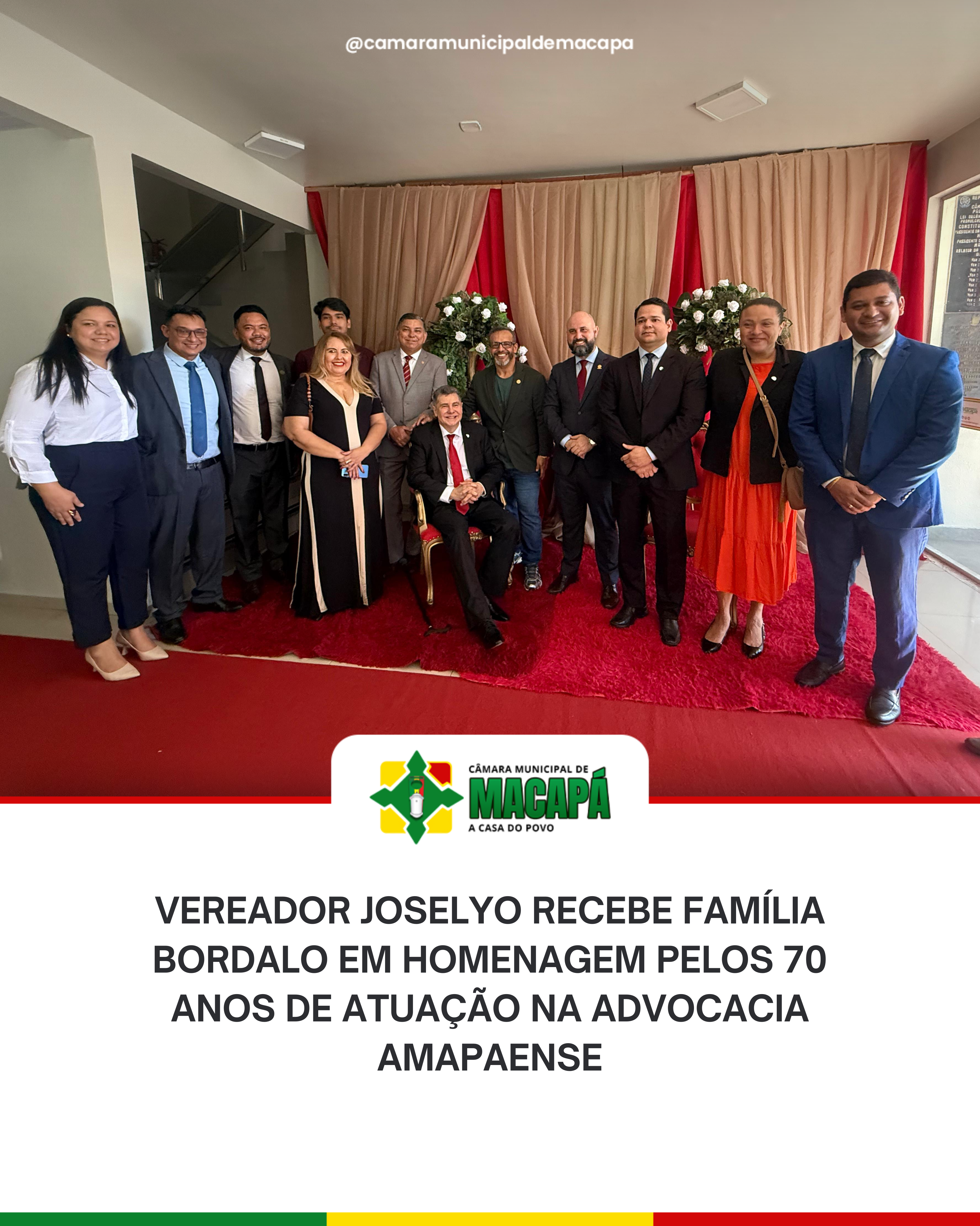 Vereador Joselyo recebe Família Bordalo em homenagem pelos 70 anos de atuação na advocacia amapaense
