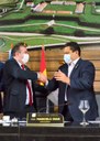Vereador Marcelo Dias homenageia senador Davi Alcolumbre com a Medalha Cidade de Macapá