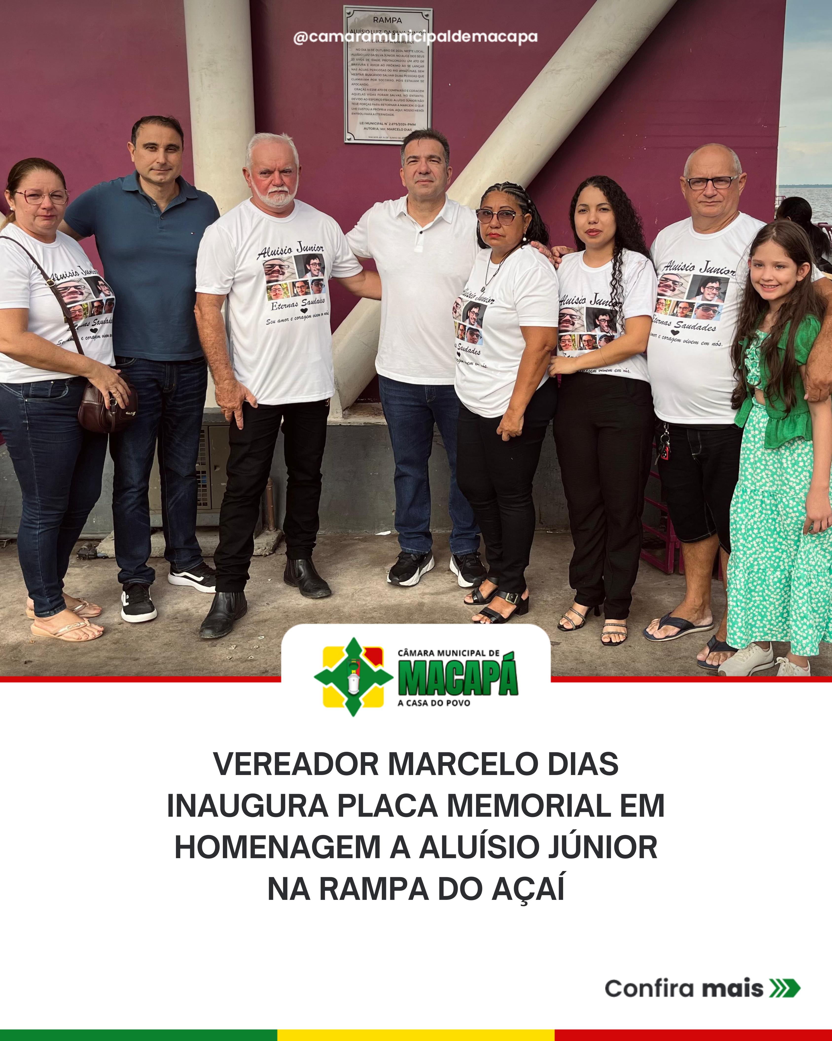 Vereador Marcelo Dias inaugura placa memorial em homenagem a Aluísio Júnior na Rampa do Açaí