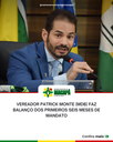 Vereador Patrick Monte (MDB) faz balanço dos primeiros seis meses de mandato