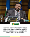 Vereador Ruzivan Pontes propõe lei que define prazo para nivelamento de tampões e caixas de inspeção em obras públicas de Macapá