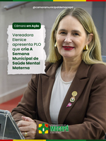 Vereadora Elenice apresenta PLO que cria A Semana Municipal de Saúde Mental Materna