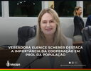 Vereadora Elenice Scherer destaca a importância da cooperação em prol da população