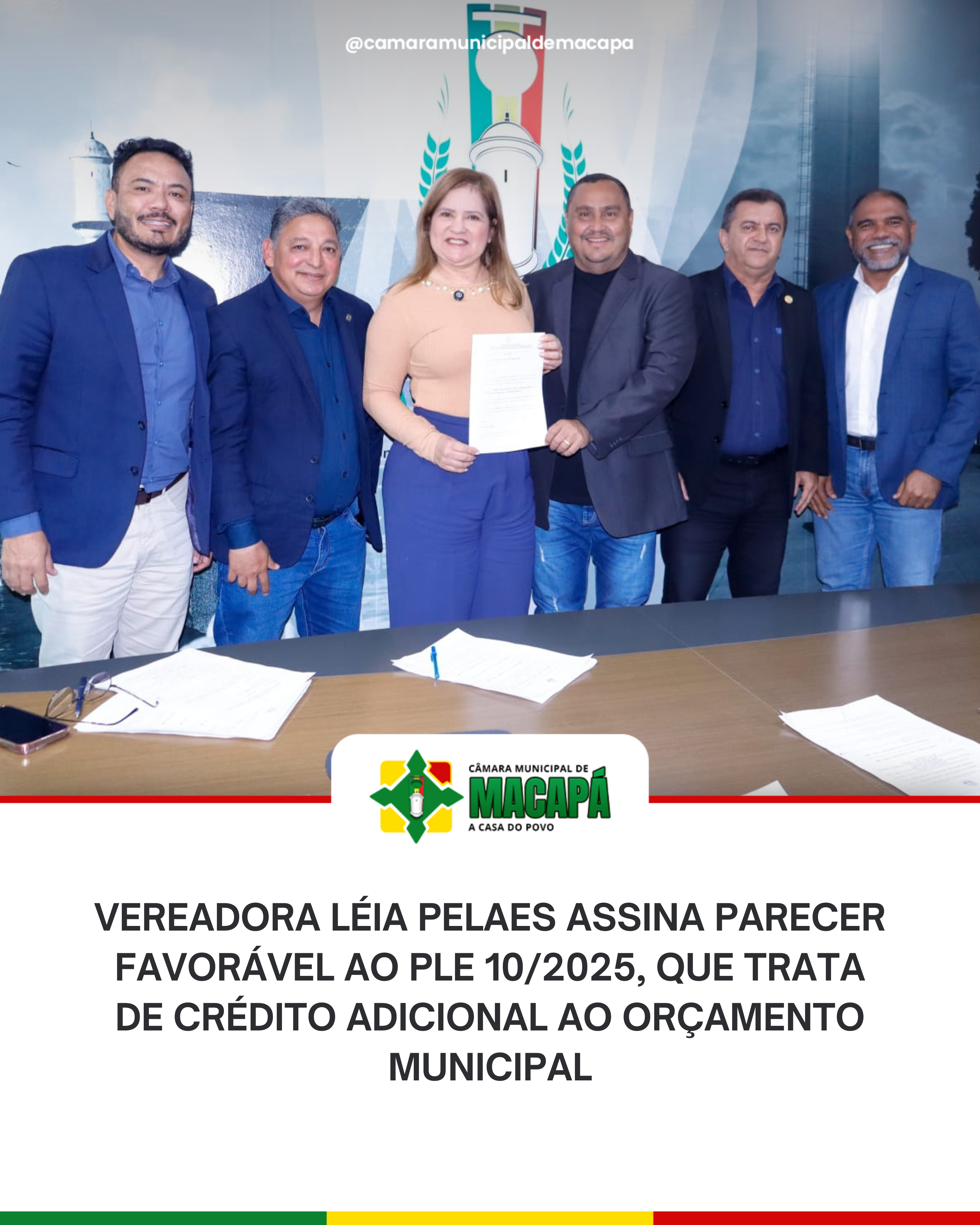 Vereadora Léia Pelaes assina parecer favorável ao PLE 10/2025, que trata de crédito adicional ao orçamento municipal
