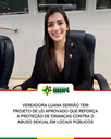 Vereadora Luana Serrão tem projeto de lei aprovado que reforça a proteção de crianças contra o abuso sexual em locais públicos