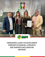 Vereadora Luany Favacho emite parecer favorável a projeto que garante inclusão no esporte