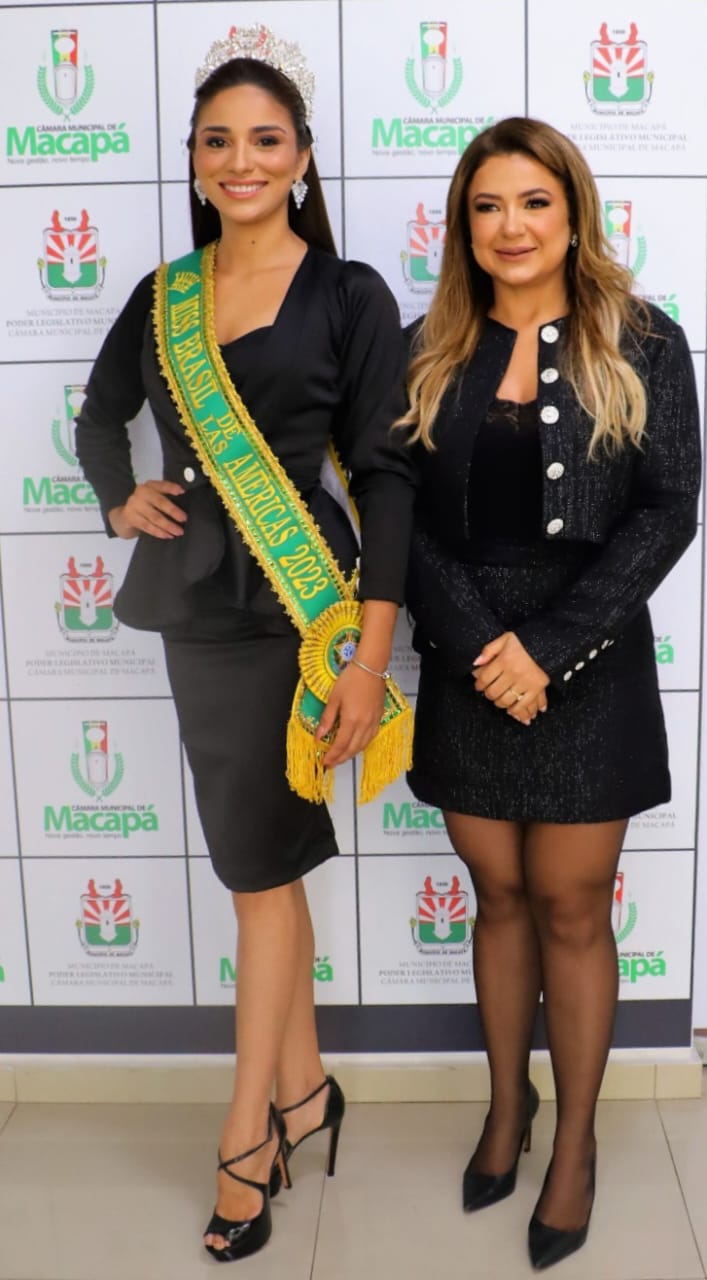 Vereadora Maraína Martins leva Miss Brasil de Las Américas 2023 Leticia Gabrielly à Tribuna da CMM