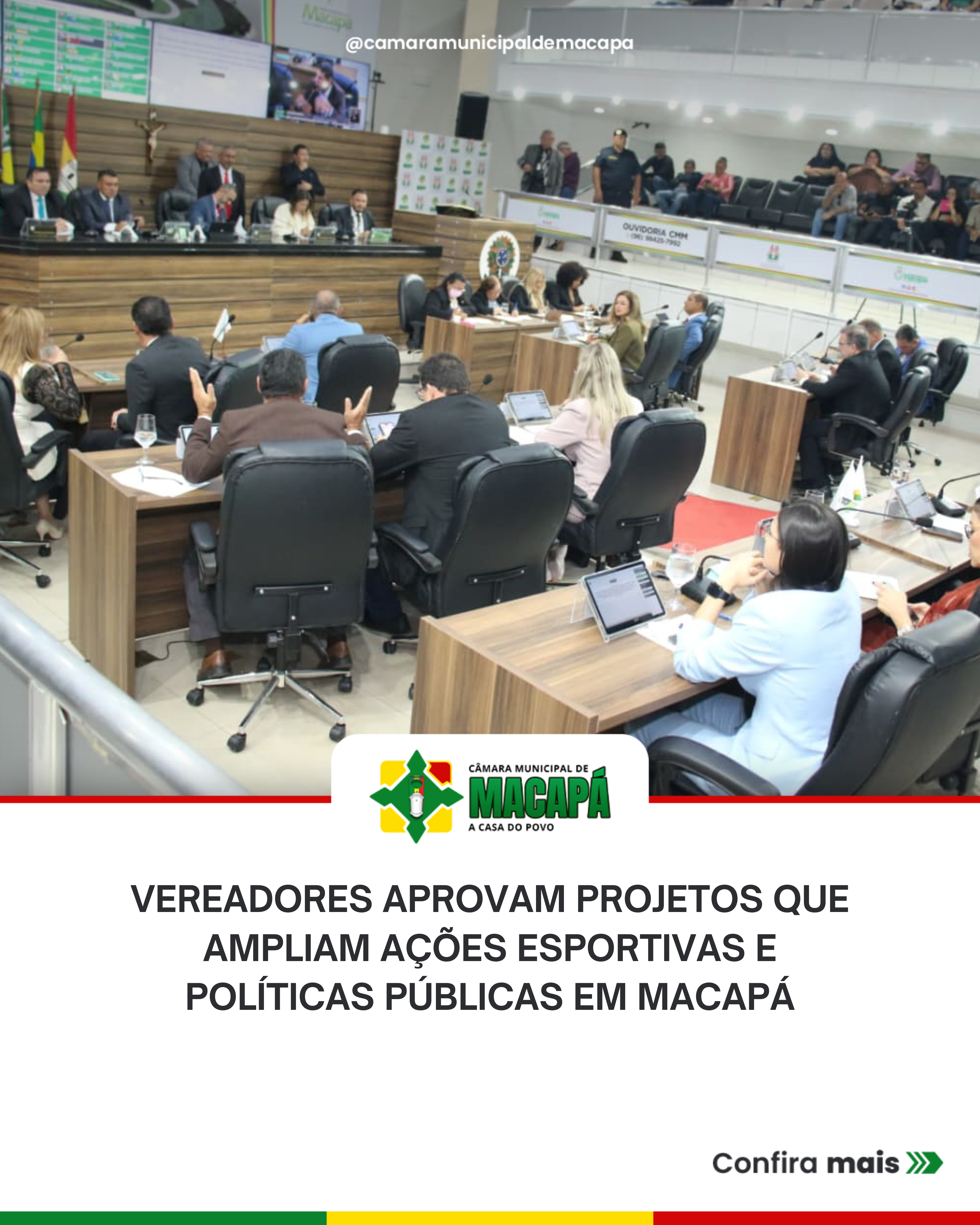 Vereadores aprovam projetos que ampliam ações esportivas e políticas públicas em Macapá