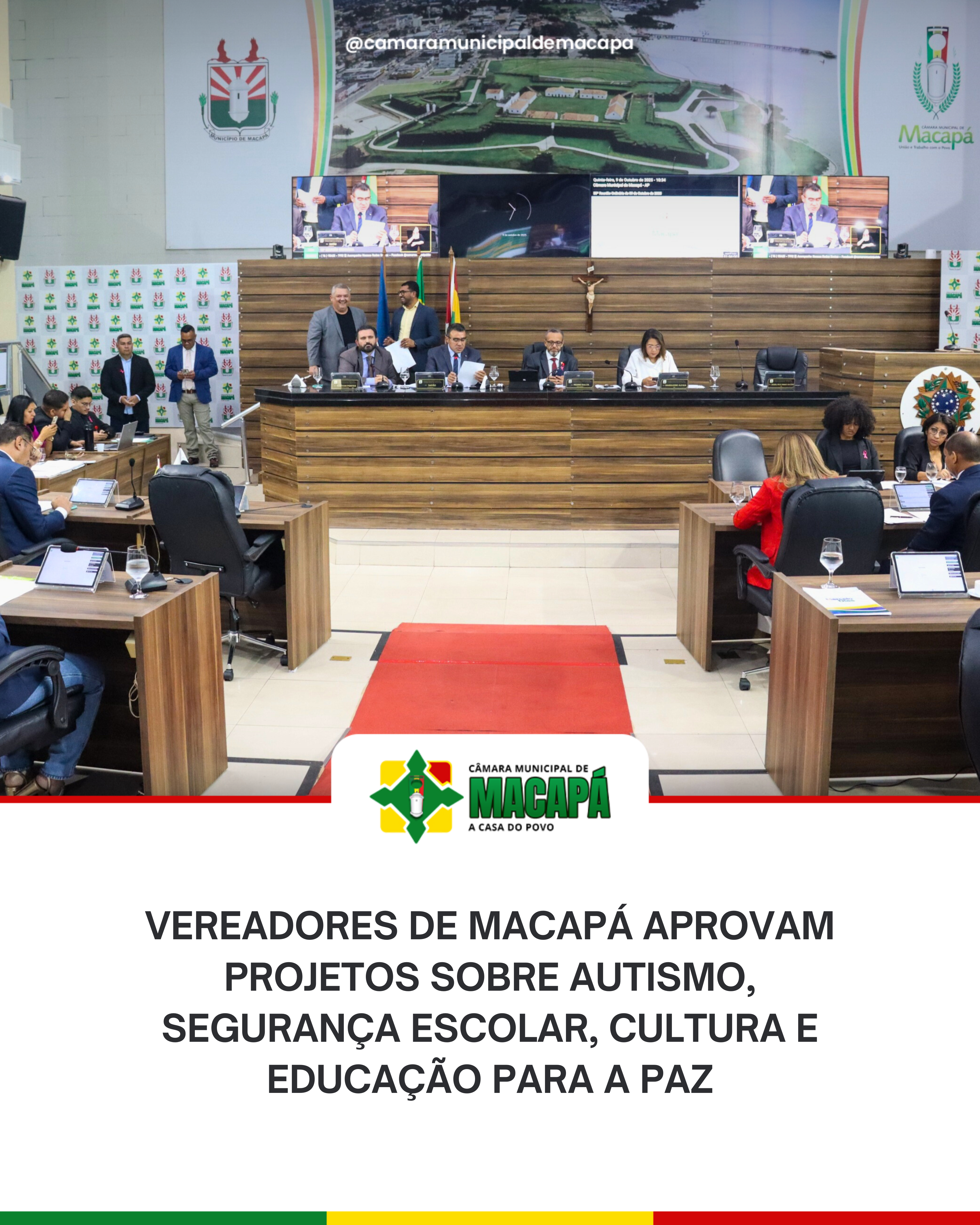 Vereadores de Macapá aprovam projetos sobre autismo, segurança escolar, cultura e educação para a paz