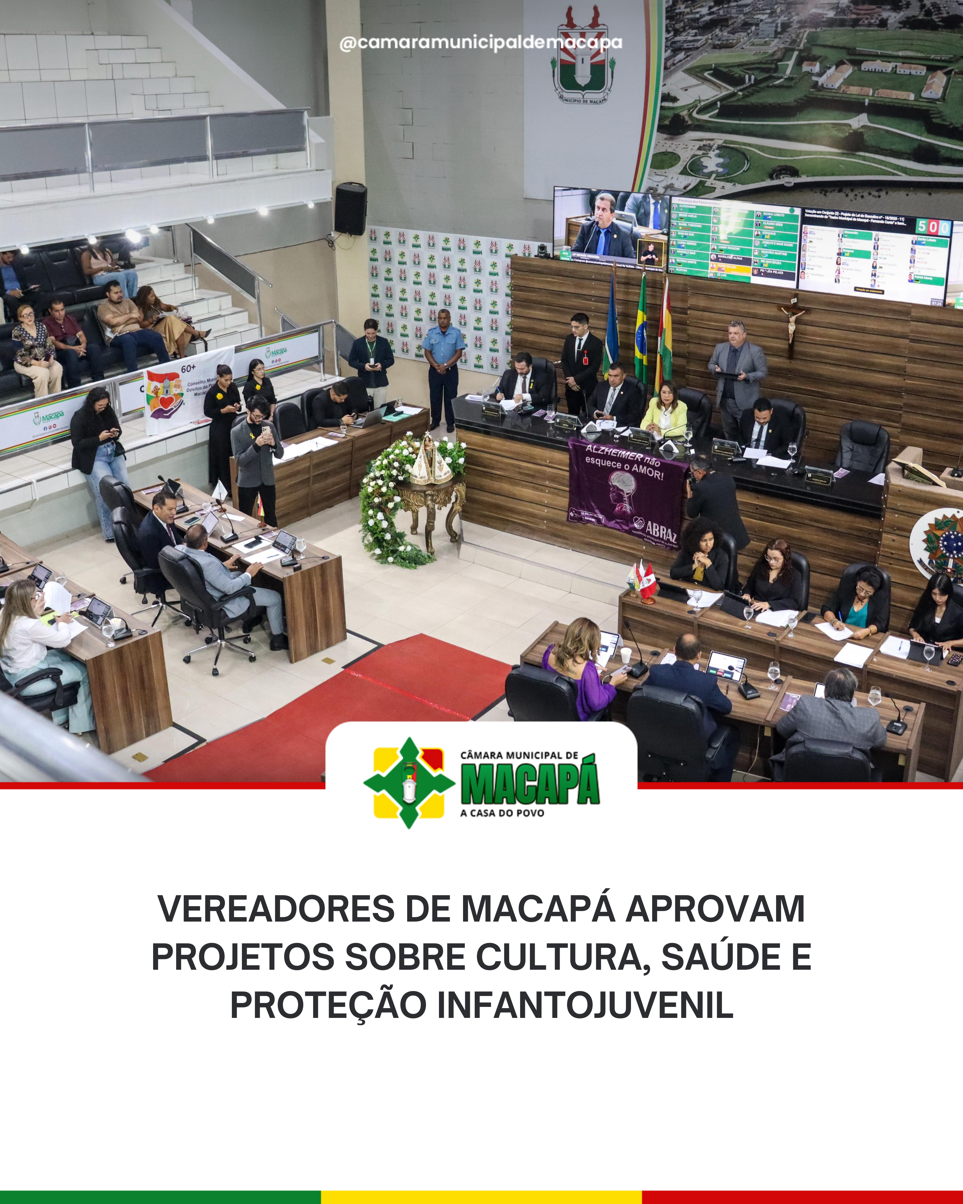 Vereadores de Macapá aprovam projetos sobre cultura, saúde e proteção infantojuvenil