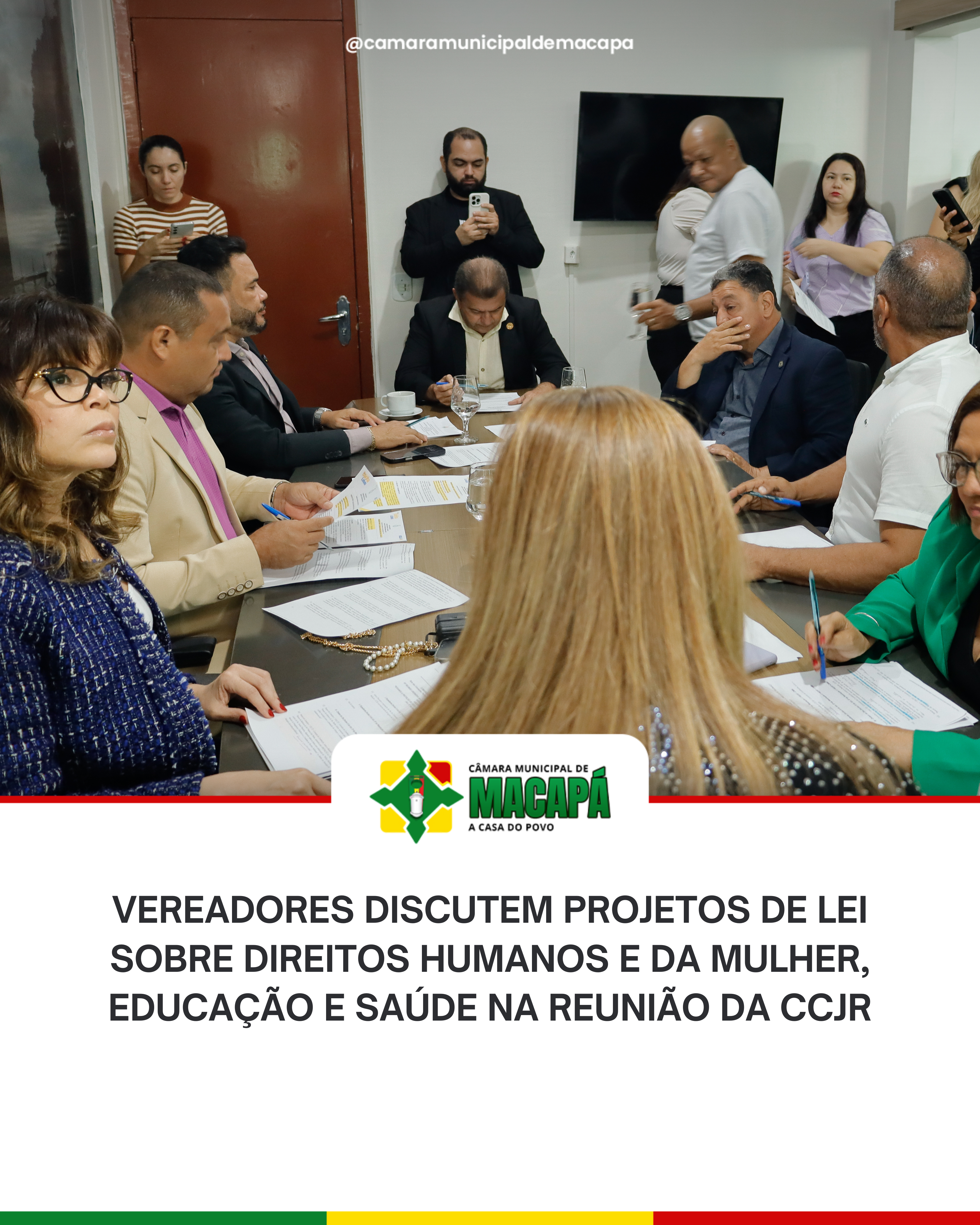 Vereadores discutem projetos de lei sobre direitos humanos e da mulher, educação e saúde na reunião da CCJR