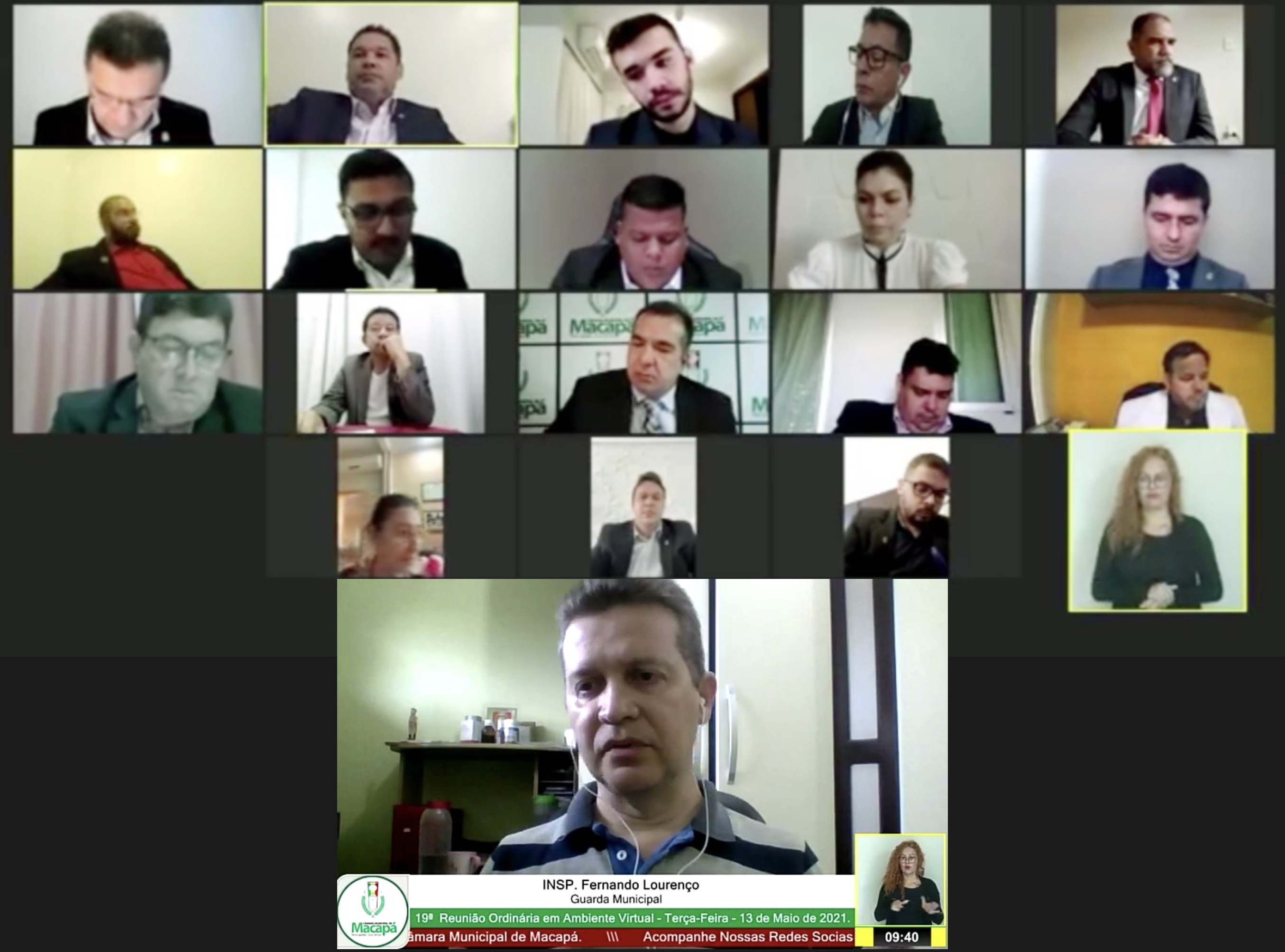 Vereadores recebem representante da Guarda Municipal na tribuna virtual da CMM